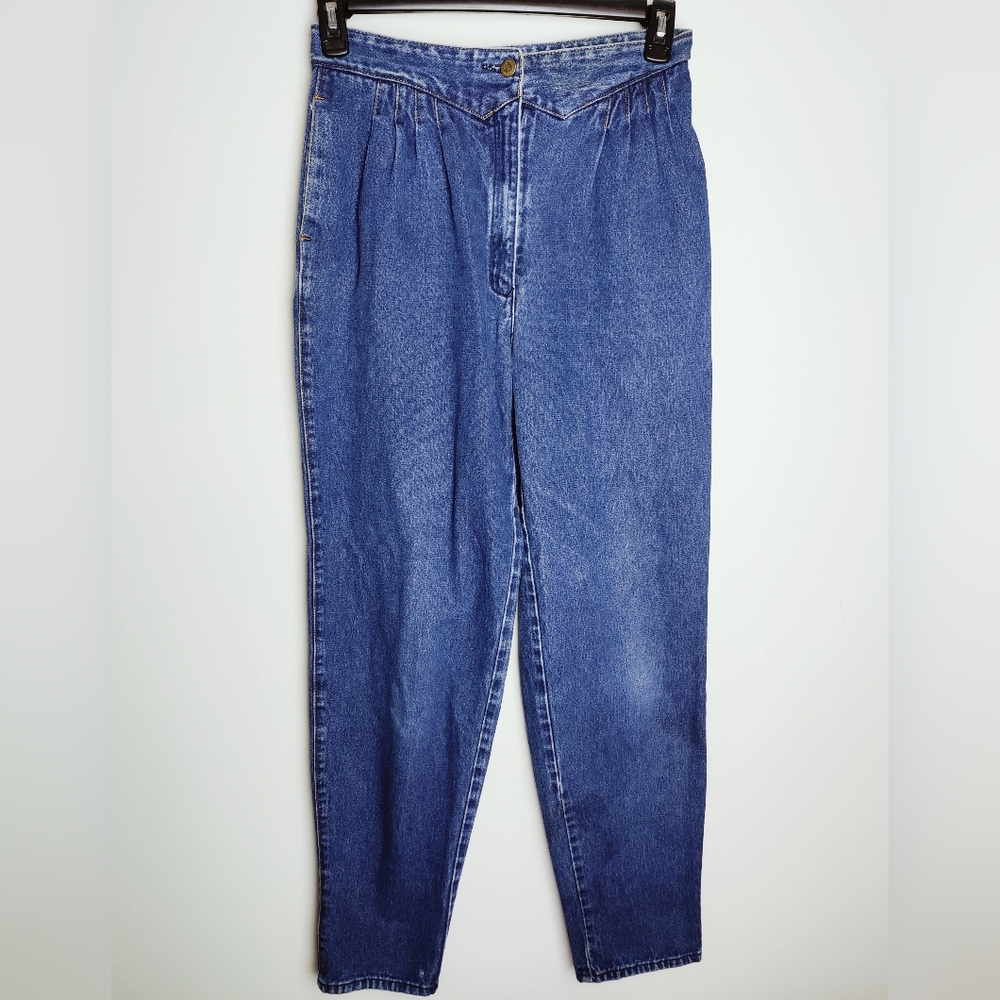 VTG 80s Jordache Women's Tapered High Waist Pleated Jeans, Sz 33L (30 Waist)